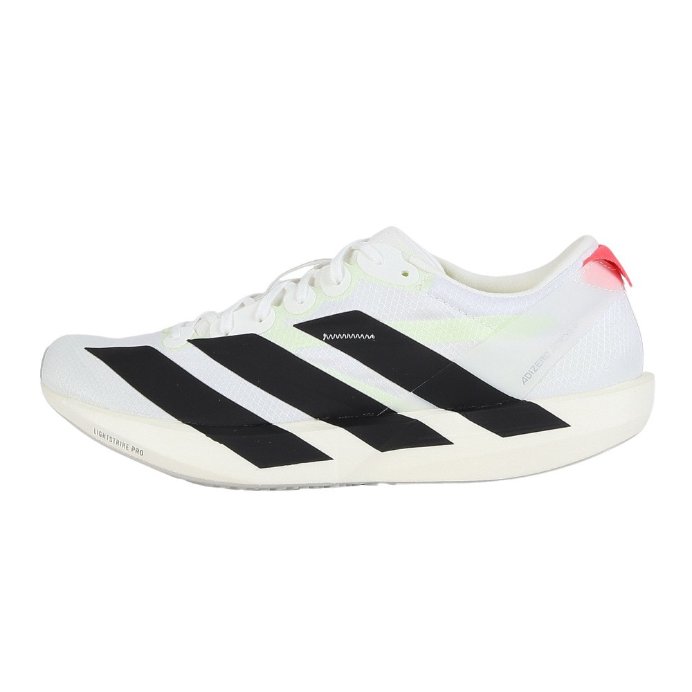 アディダス（adidas）（メンズ）ランニングシューズ アディゼロ ジャパン 9 ホワイト IF9419 スニーカー トレーニングシューズ 部活 軽量 リサイクル 