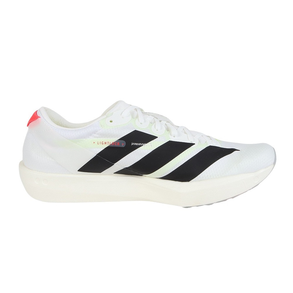 アディダス（adidas）（メンズ）ランニングシューズ アディゼロ ジャパン 9 ホワイト IF9419 スニーカー トレーニングシューズ 部活 軽量 リサイクル 