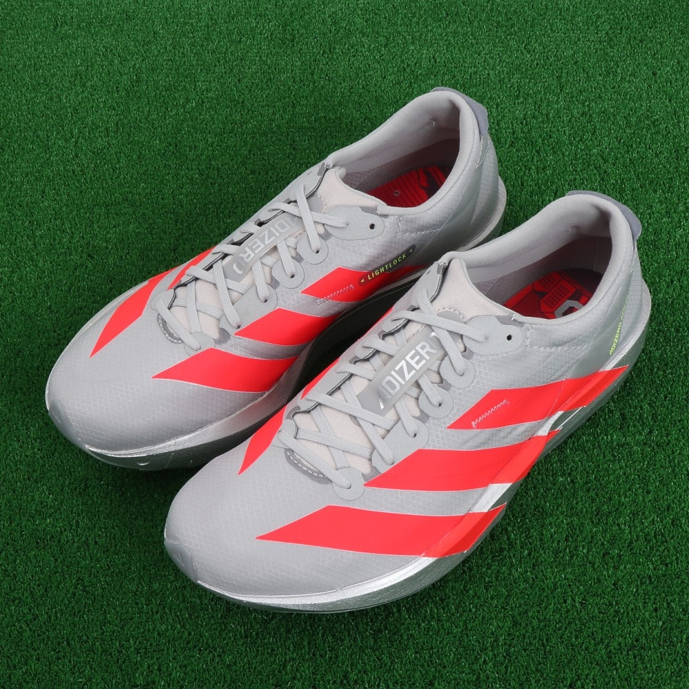 アディダス（adidas）（メンズ）ランニングシューズ アディゼロジャパン9 M グレー IH5746 スニーカー トレーニング 部活 マラソン 軽量 反発力