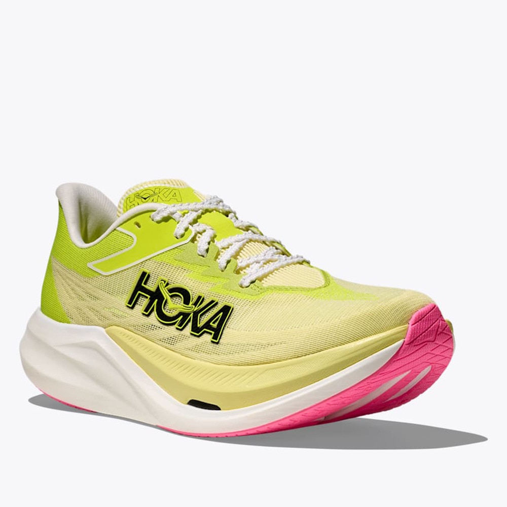ホカ（HOKA）（メンズ、レディース）ランニングシューズ トレーニングシューズ 部活 ロケット X 3 イエロー 1168724-SNLG スニーカー