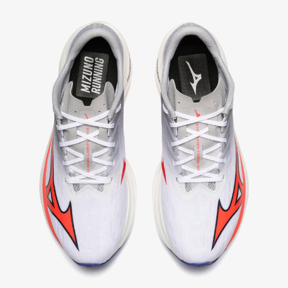 ミズノ（MIZUNO）（メンズ）【8月6日発売開始予定】ランニングシューズ 部活 ウエーブ リベリオン フラッシュ 3 ホワイト レッド J1GC253501