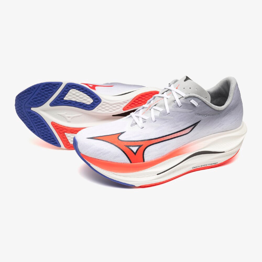 ミズノ（MIZUNO）（メンズ）【8月6日発売開始予定】ランニングシューズ 部活 ウエーブ リベリオン フラッシュ 3 ホワイト レッド J1GC253501