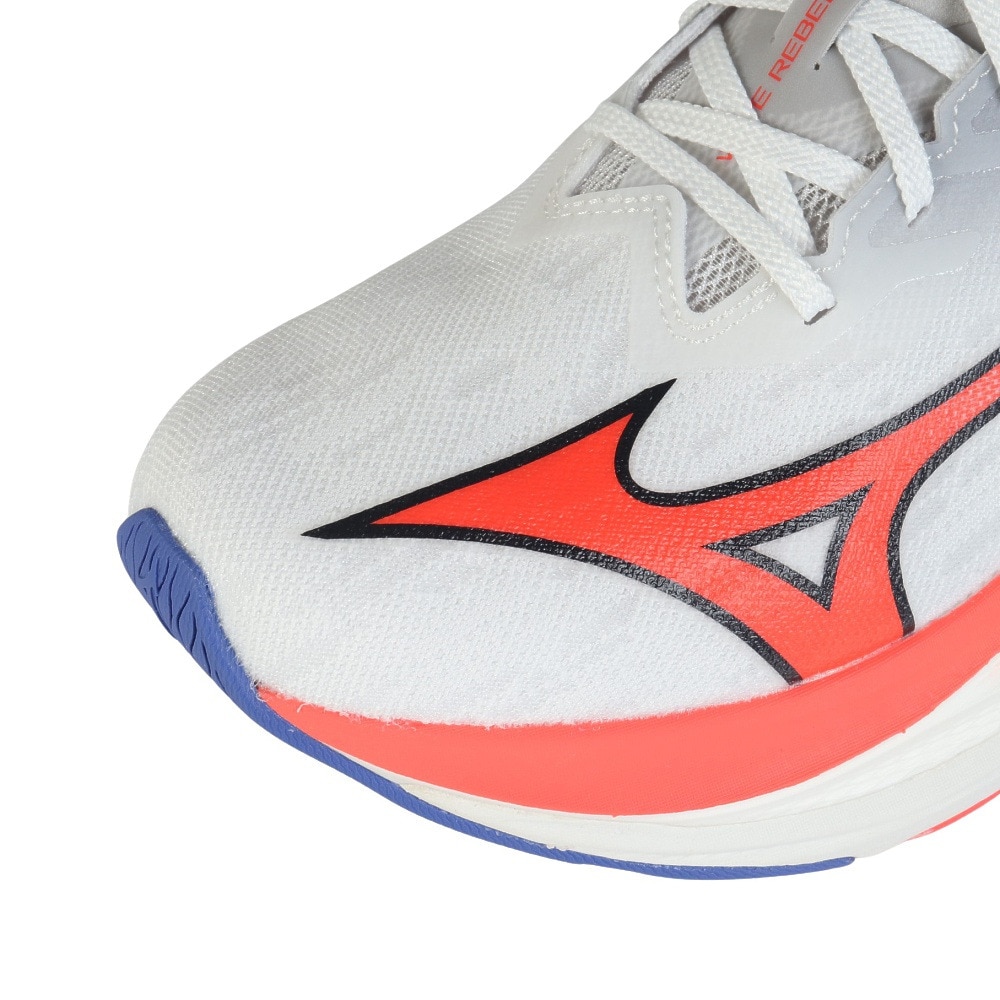 ミズノ（MIZUNO）（メンズ）ランニングシューズ 部活 ウエーブ リベリオン フラッシュ 3 ホワイト レッド J1GC253501
