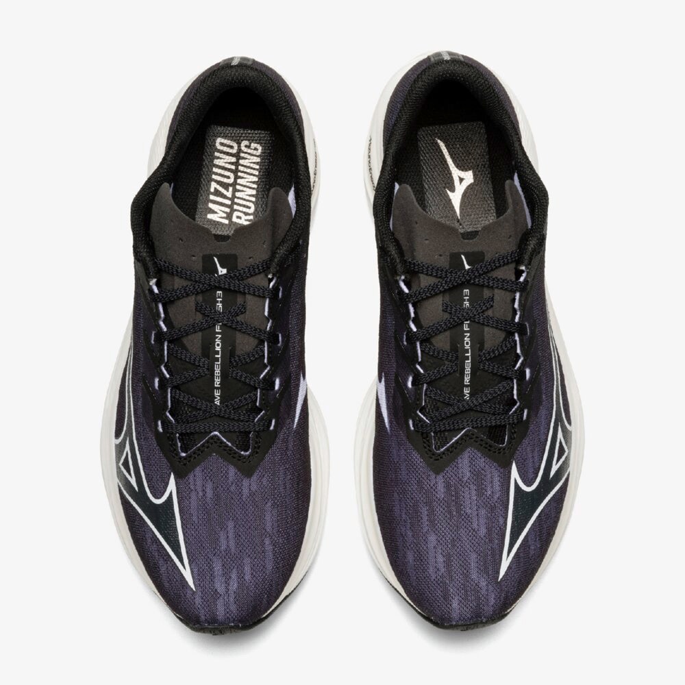 ミズノ（MIZUNO）（メンズ）【8月6日発売開始予定】ランニングシューズ 部活 ウエーブ リベリオン フラッシュ 3 ワイド ブラック ホワイト J1GC253701