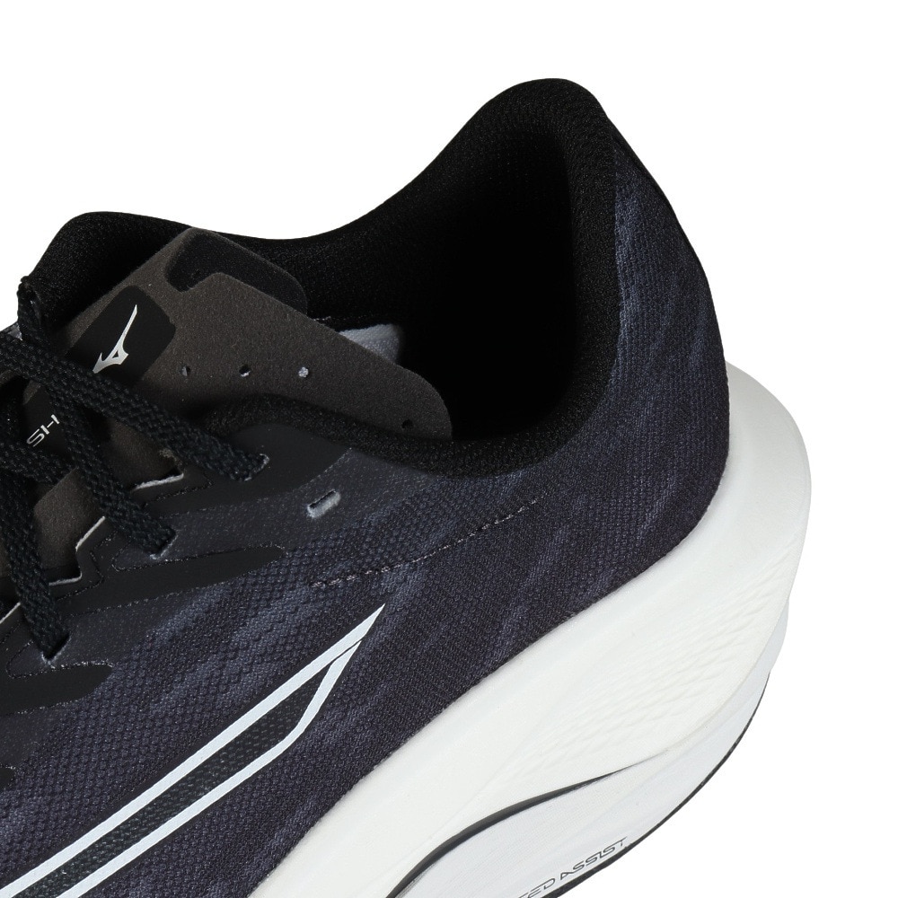 ミズノ（MIZUNO）（メンズ）ランニングシューズ 部活 ウエーブ リベリオン フラッシュ 3 ワイド ブラック ホワイト J1GC253701