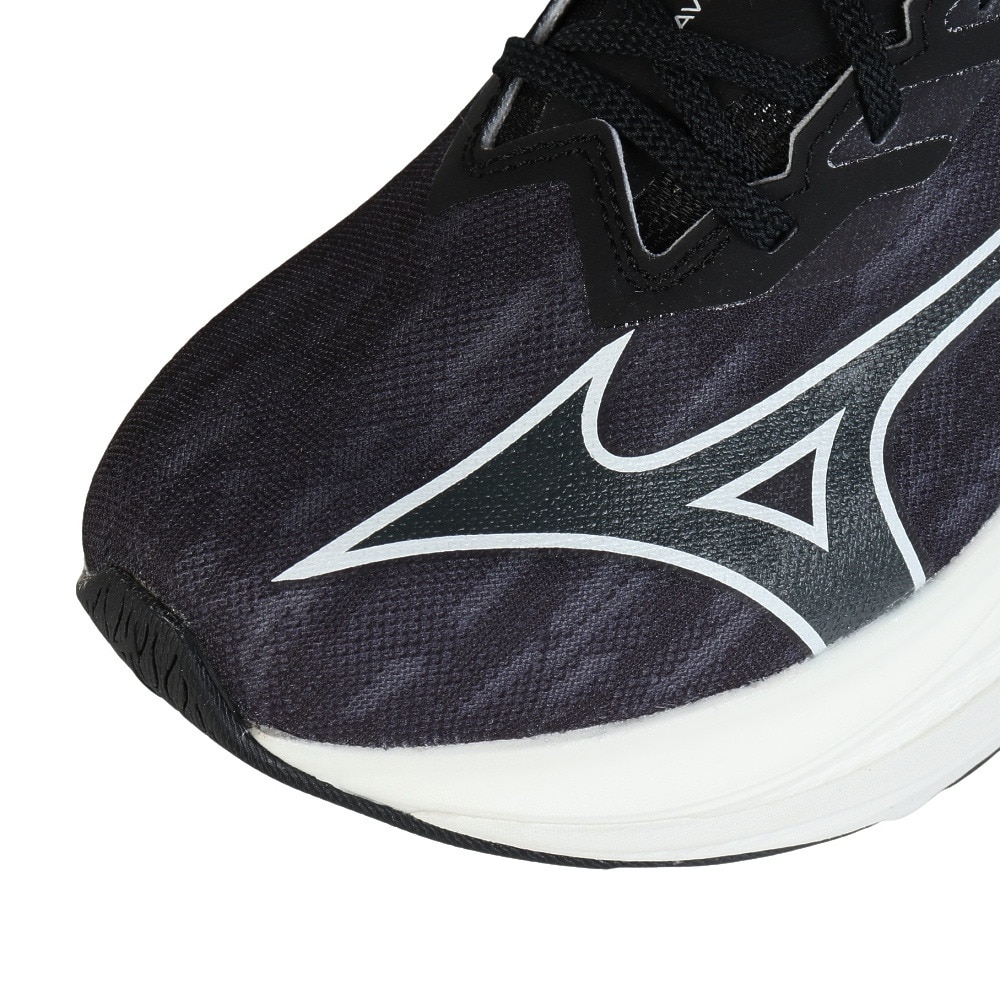 ミズノ（MIZUNO）（メンズ）ランニングシューズ 部活 ウエーブ リベリオン フラッシュ 3 ワイド ブラック ホワイト J1GC253701