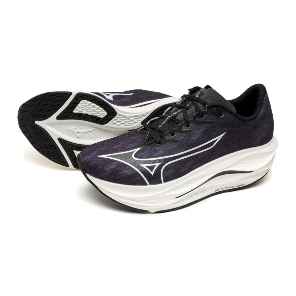 ミズノ（MIZUNO）（メンズ）【8月6日発売開始予定】ランニングシューズ 部活 ウエーブ リベリオン フラッシュ 3 ワイド ブラック ホワイト J1GC253701