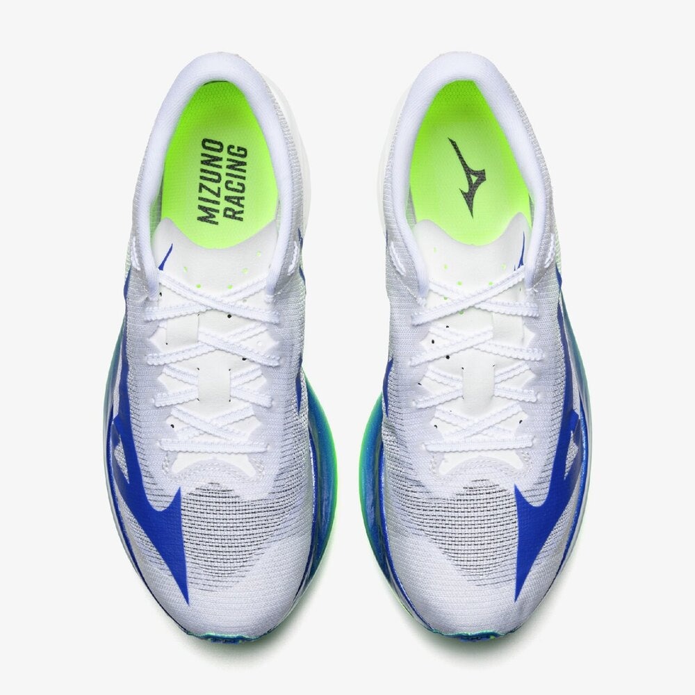 ミズノ（MIZUNO）（メンズ、レディース）ランニングシューズ トレーニングシューズ 部活 ハイパーワープ エリート ホワイト ブルー J1GC267101