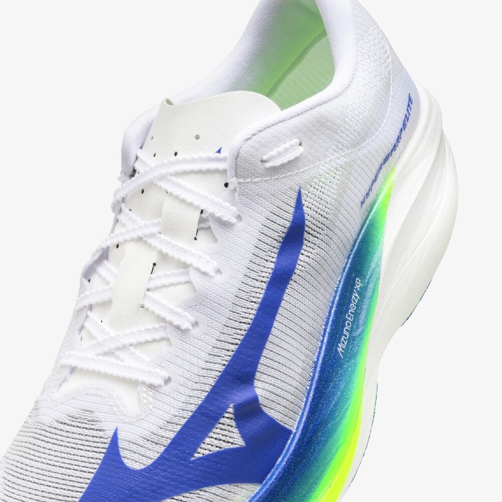 ミズノ（MIZUNO）（メンズ、レディース）ランニングシューズ トレーニングシューズ 部活 ハイパーワープ エリート ホワイト ブルー J1GC267101