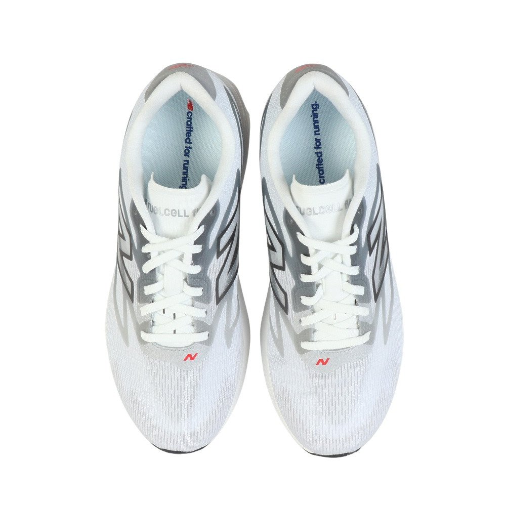 ニューバランス（new balance）（メンズ）ランニングシューズ トレーニングシューズ 部活 FuelCell Flite-R ホワイト グレー MFLTR1RU D