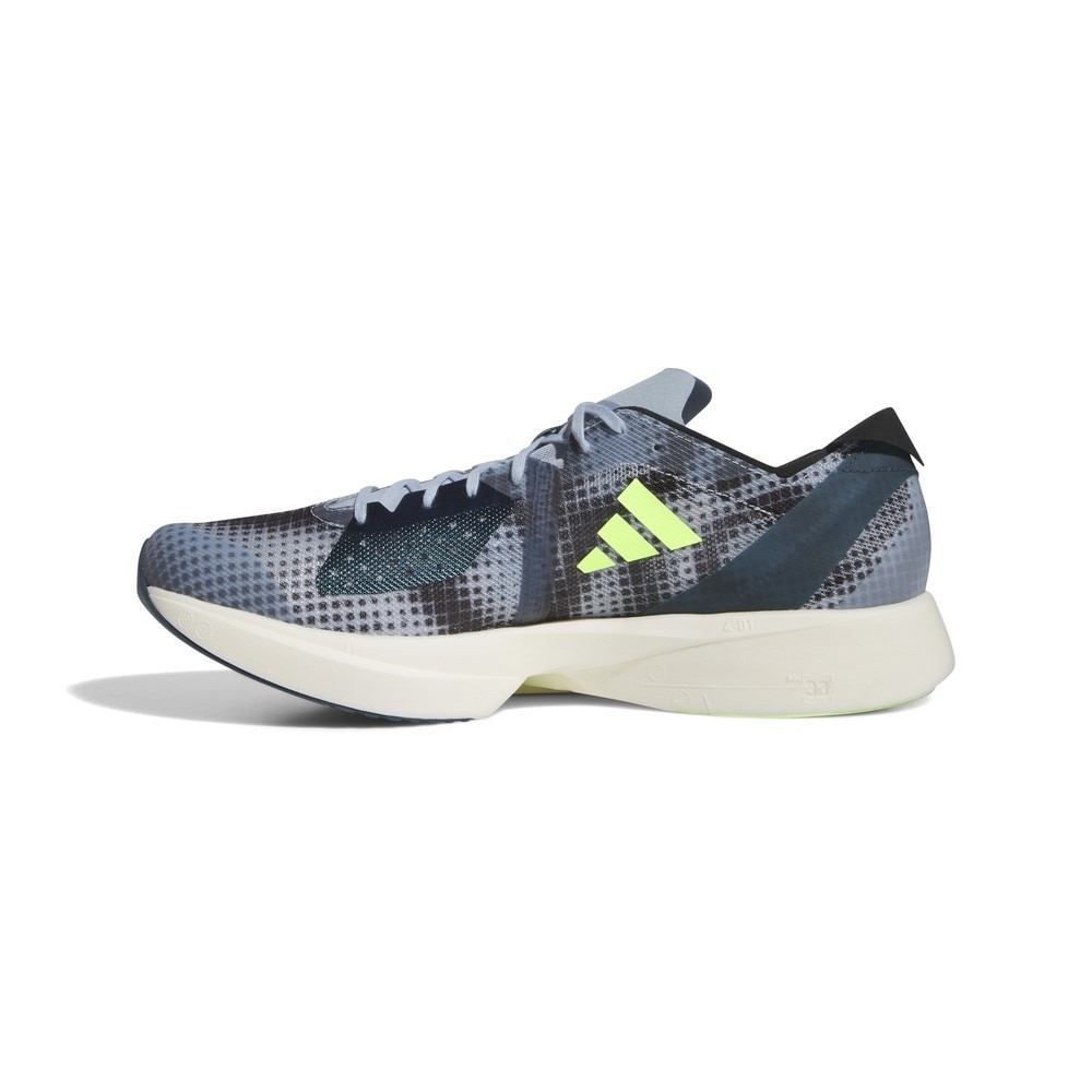 アディダス（adidas）（メンズ）ランニングシューズ アディゼロ タクミ セン 9 グレー イエロー IG3133 スニーカー レース トレーニング 軽量 陸上 部活