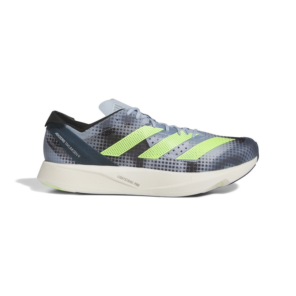 アディダス（adidas）（メンズ）ランニングシューズ アディゼロ タクミ セン 9 グレー イエロー IG3133 スニーカー レース トレーニング 軽量 陸上 部活