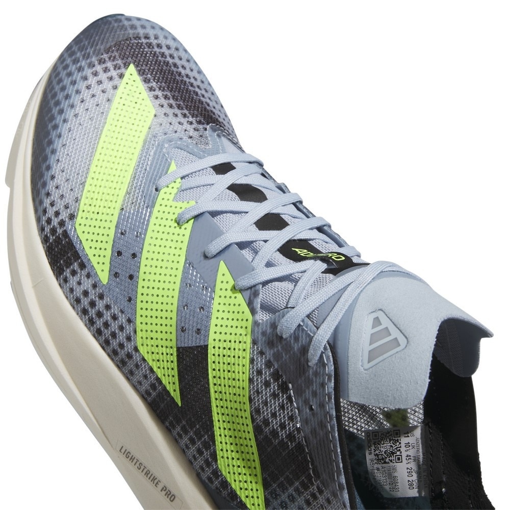 アディダス（adidas）（メンズ）ランニングシューズ アディゼロ タクミ セン 9 グレー イエロー IG3133 スニーカー レース トレーニング 軽量 陸上 部活