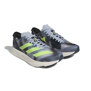 アディダス（adidas）（メンズ）ランニングシューズ アディゼロ タクミ セン 9 グレー イエロー IG3133 スニーカー レース トレーニング 軽量 陸上 部活