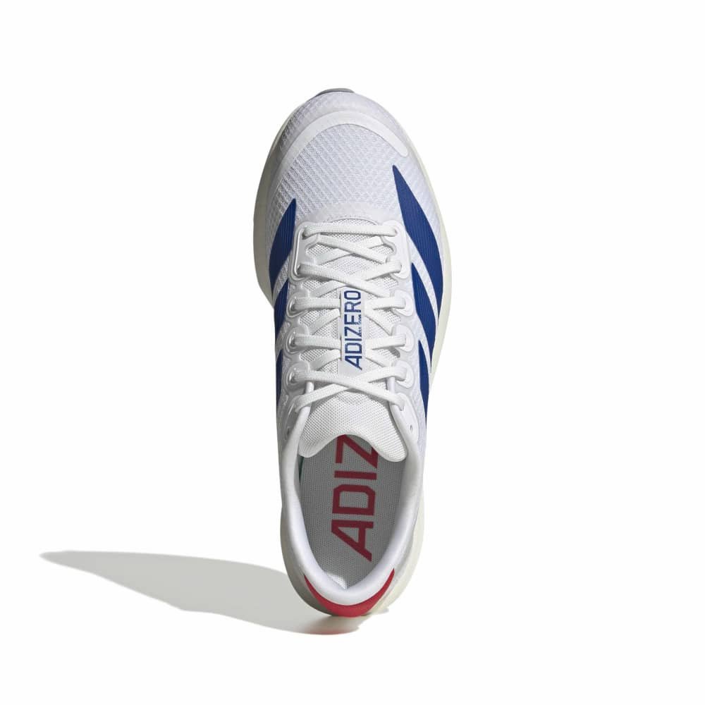 アディダス（adidas）（メンズ、レディース）ランニングシューズ トレーニングシューズ 部活 アディゼロ BK ホワイト ブルー NSV99-JQ1677 スポーツ シューズ
