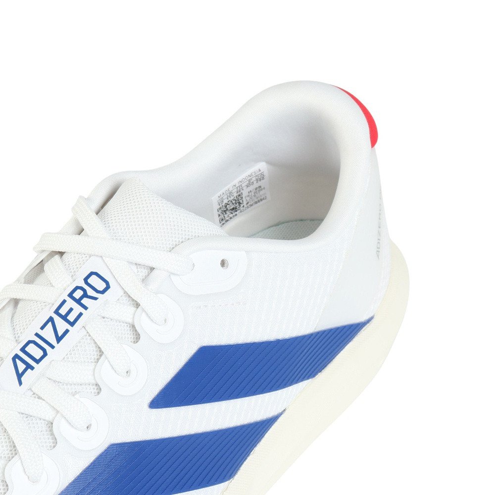 アディダス（adidas）（メンズ、レディース）ランニングシューズ トレーニングシューズ 部活 アディゼロ BK ホワイト ブルー NSV99-JQ1677 スポーツ シューズ