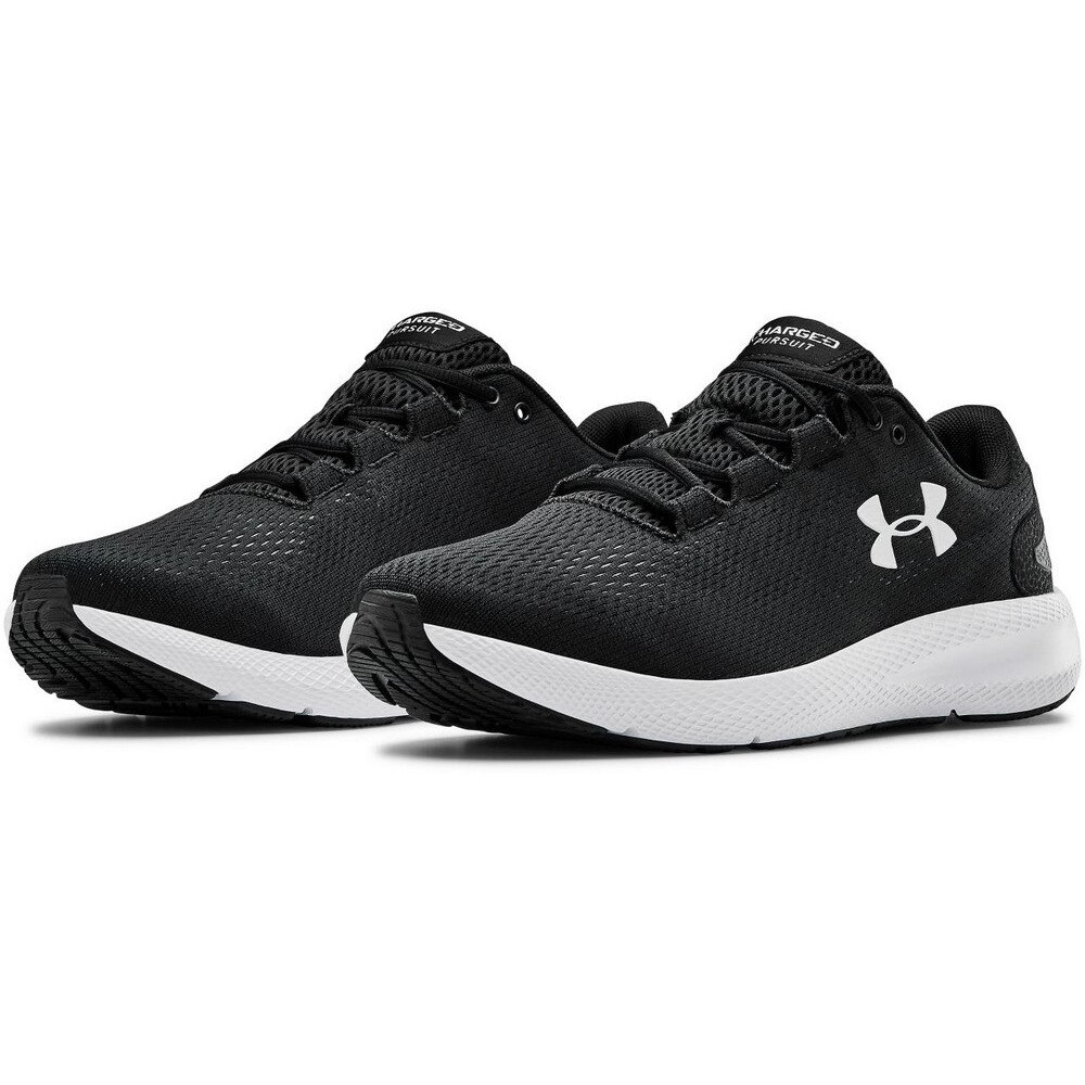  ランニングシューズ チャージドパスート2 Charged Pursuit 2 4E ワイド 3023845 BLK/WHT/WHT