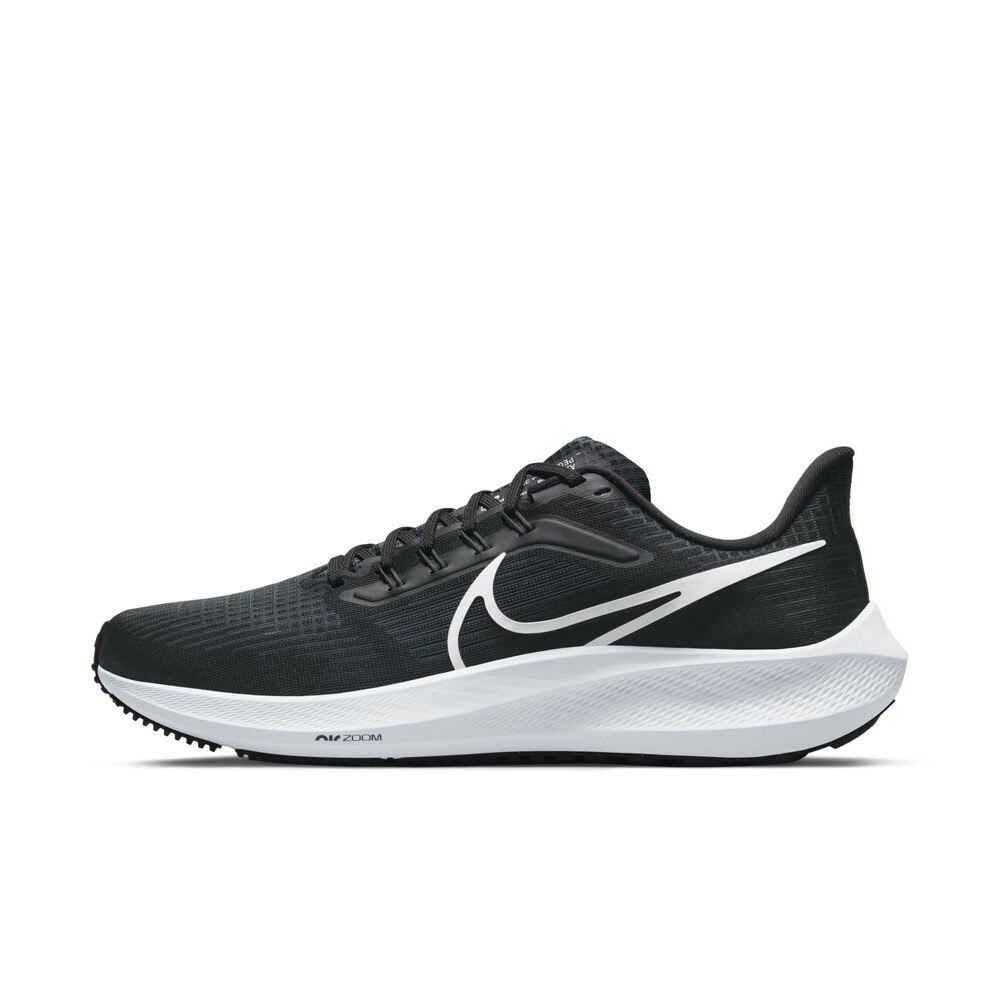 ナイキ（NIKE）（メンズ）ランニングシューズ エア ズーム ペガサス 39 ブラック ホワイト DH4071 001 スニーカー 厚底 プレート 軽量 駅伝 部活 マラソン 