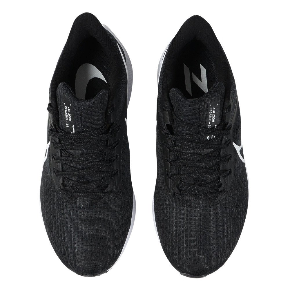 ナイキ（NIKE）（メンズ）ランニングシューズ エア ズーム ペガサス 39 4E ブラック DM0174-001 スニーカー 厚底 プレート ジョギング 幅広 軽量 駅伝 部活