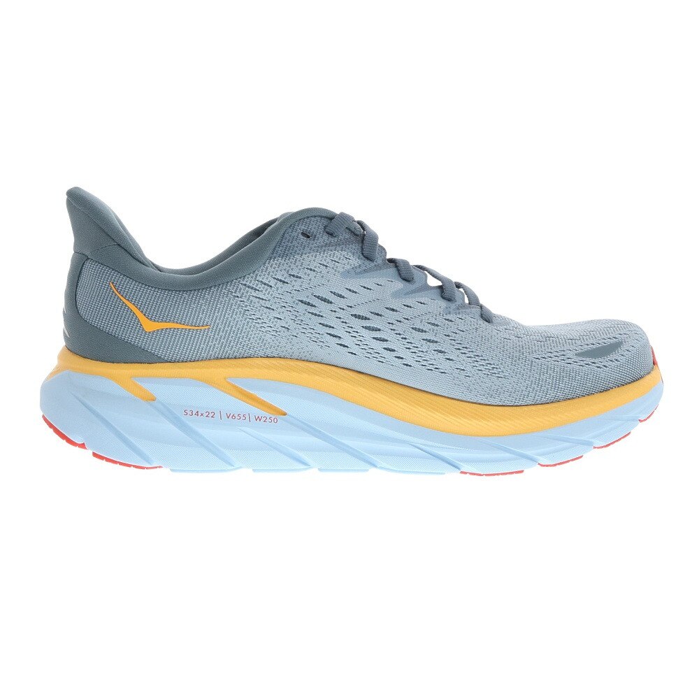 ホカ（HOKA）（メンズ）ランニングシューズ クリフトン 8 ワイド ブルーグレー 1121374-GBMS スニーカー トレーニング ジョギング 軽量