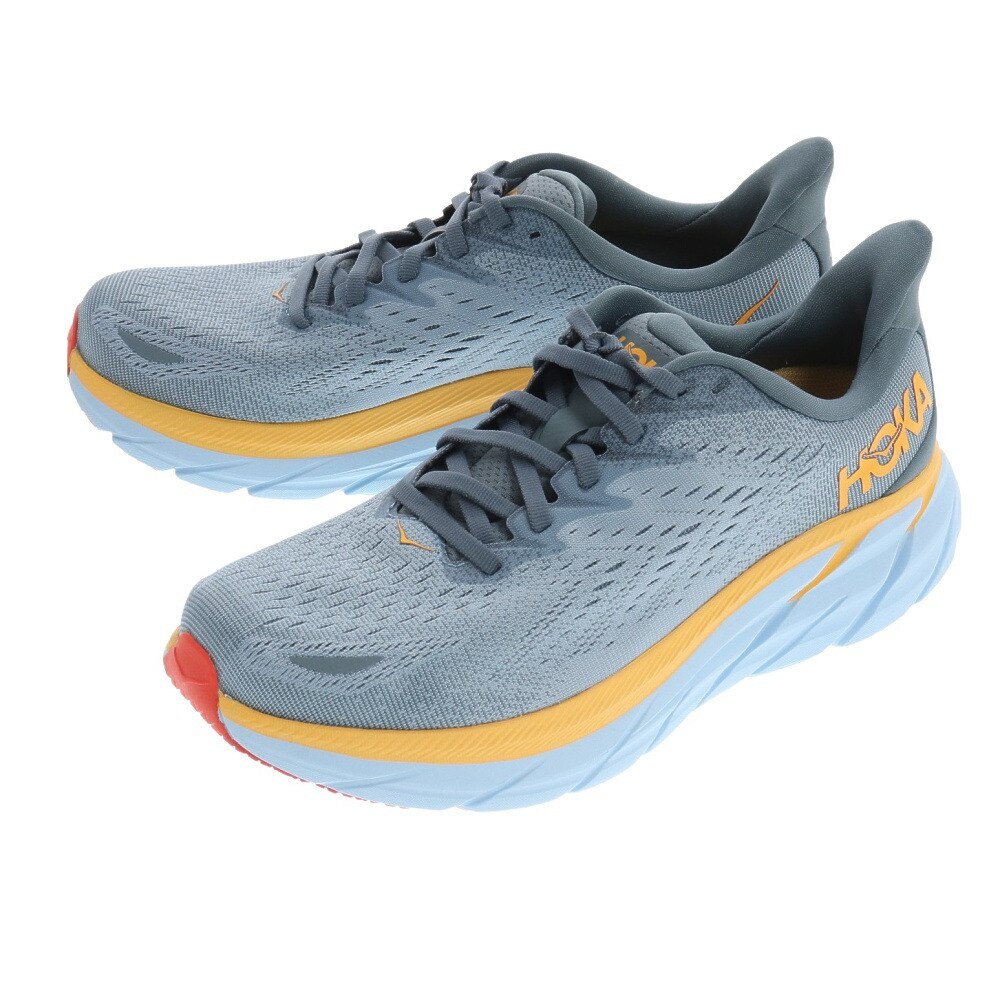 ホカ（HOKA）（メンズ）ランニングシューズ クリフトン 8 ワイド ブルーグレー 1121374-GBMS スニーカー トレーニング ジョギング 軽量