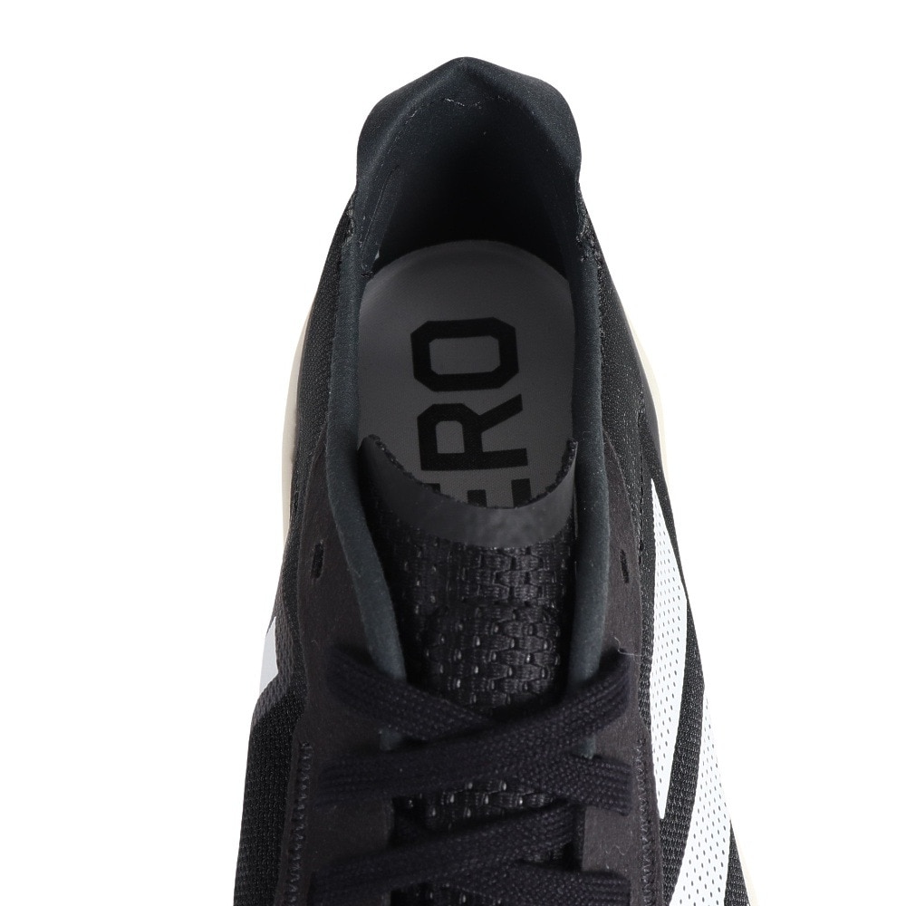 アディダス（adidas）（メンズ）ランニングシューズ アディゼロ ボストン 11 ワイド ブラック ホワイト GV9630 スニーカー 厚底 プレート 幅広 ジョギング