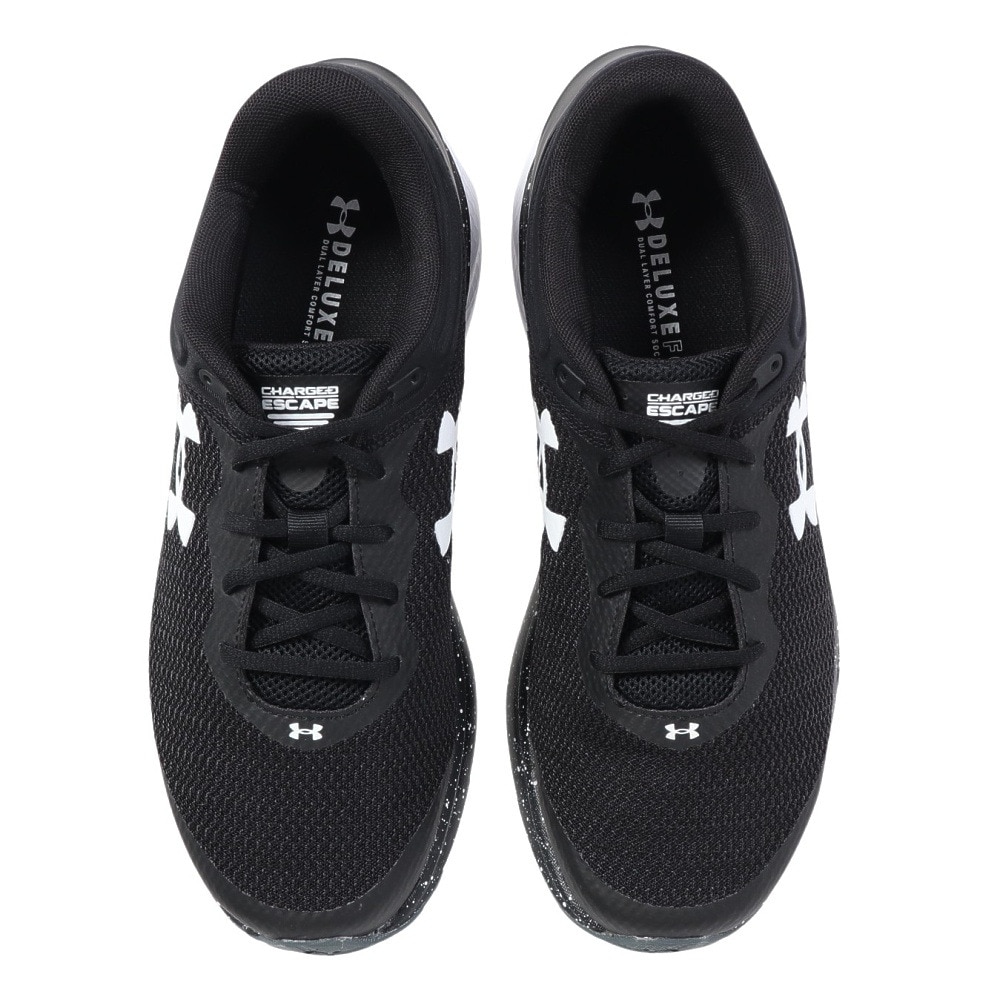 アンダーアーマー（UNDER ARMOUR）（メンズ）チャージド エスケープ3 ビッグロゴ エクストラワイド ブラック 3025133 001  ランニングシューズ ジョギング 幅広