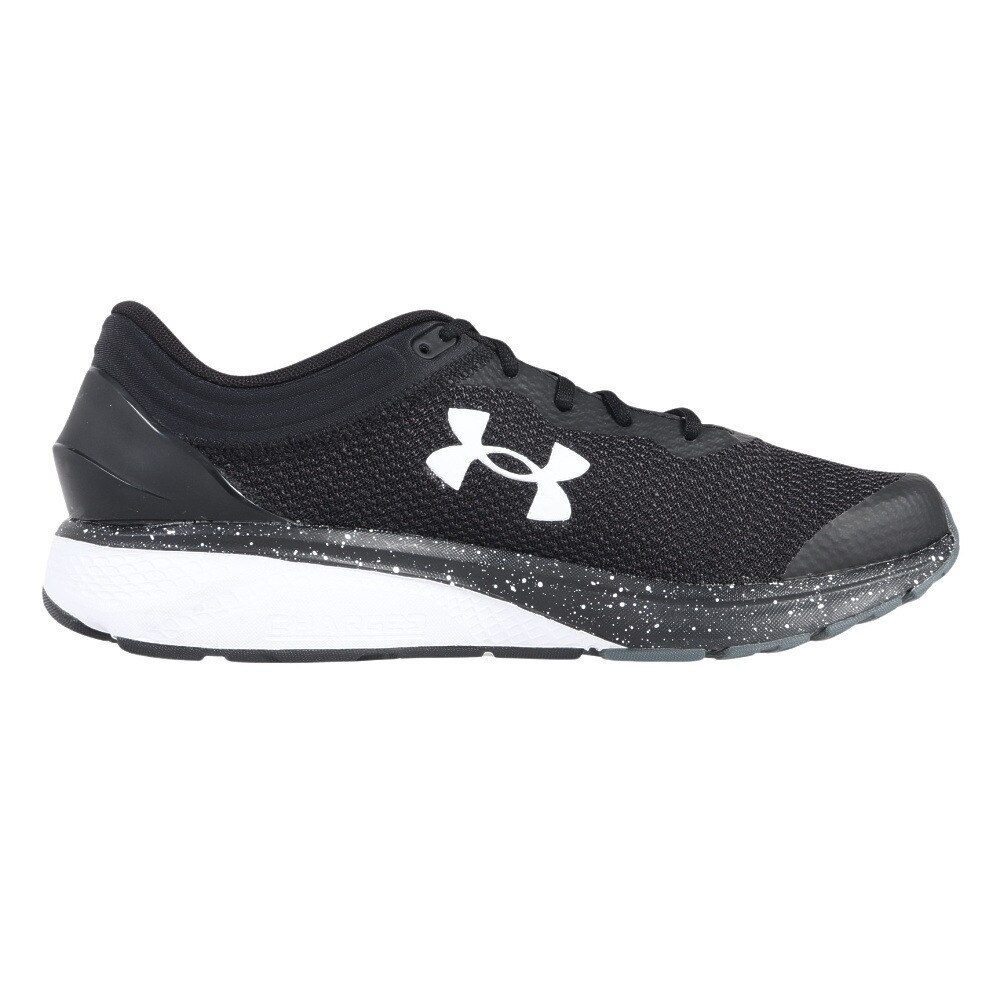 アンダーアーマー（UNDER ARMOUR）（メンズ）チャージド エスケープ3 ビッグロゴ エクストラワイド ブラック 3025133 001  ランニングシューズ ジョギング 幅広