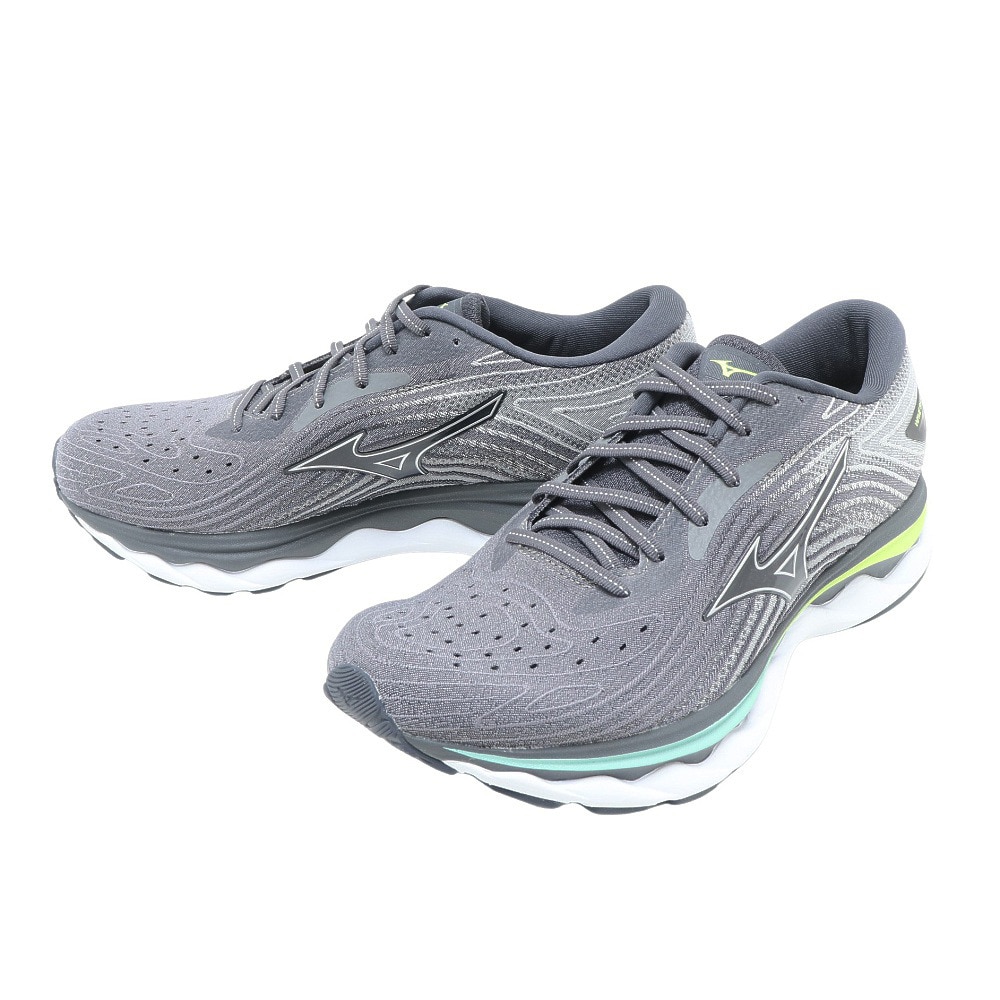 ミズノ（MIZUNO）（メンズ）メンズ シューズ スニーカー ウエーブスカイ6 SW グレーイエロー J1GC221104