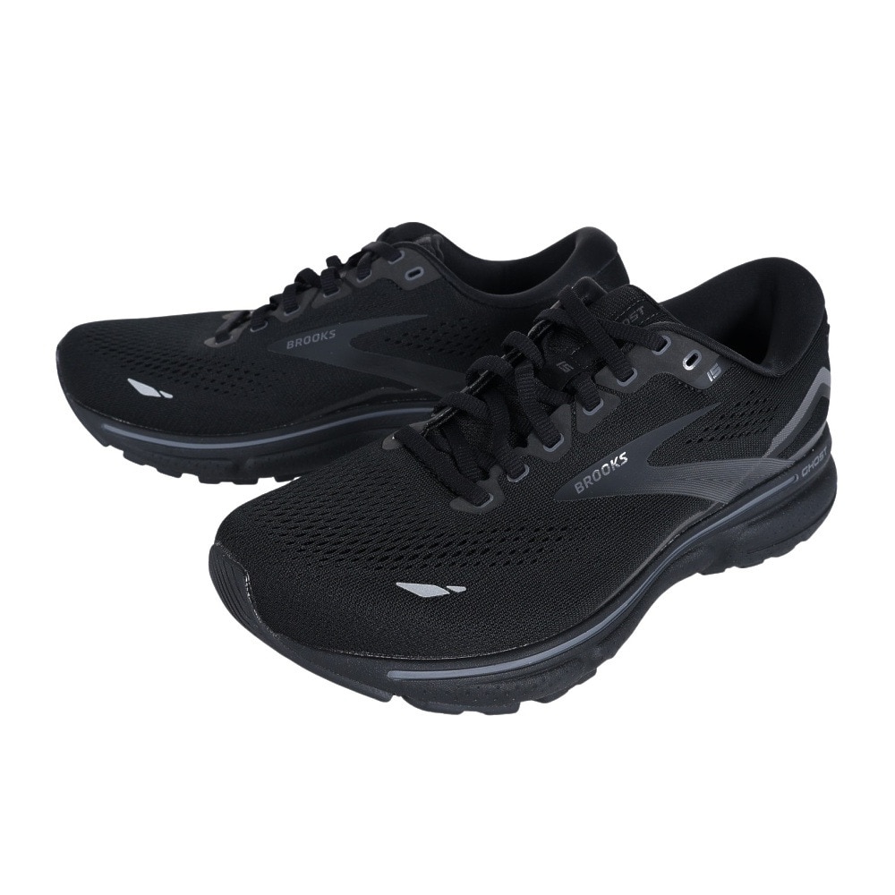 ブルックス（BROOKS）（メンズ）ランニングシューズ メンズ 黒 ゴースト15 S-WIDE ブラック BRM3935 BLK スニーカー ジョギングシューズ 通勤 通学 