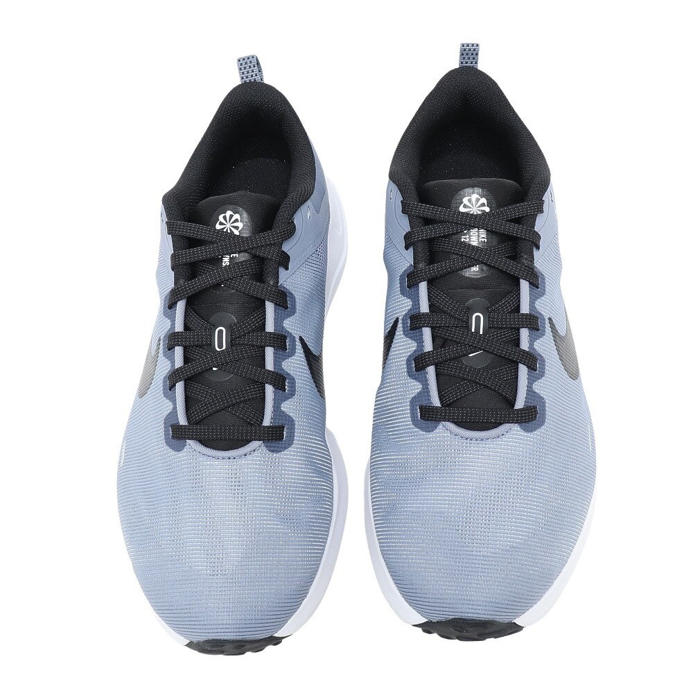 ナイキ（NIKE）（メンズ）ランニングシューズ ダウンシフター 12 4E ブルー グレー DM0919-401 ジョギング トレーニング 幅広 軽量 通気性 メッシュ 柔らかい