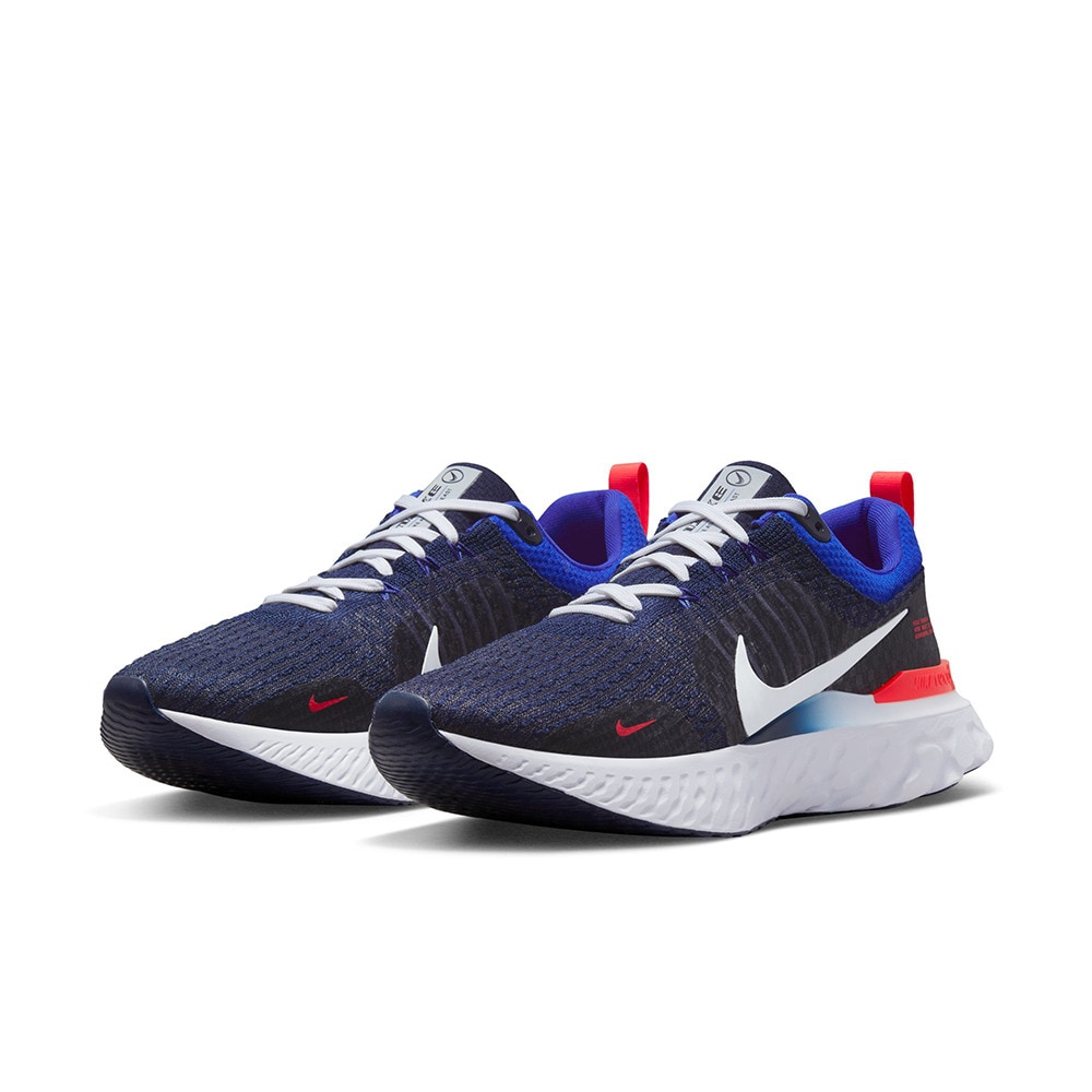 ナイキ（NIKE）（メンズ）ランニングシューズ リアクト インフィニティ ラン フライニット ネイビー FD0364-419 スニーカー  トレーニング ジョギング スポーツ用品はスーパースポーツゼビオ