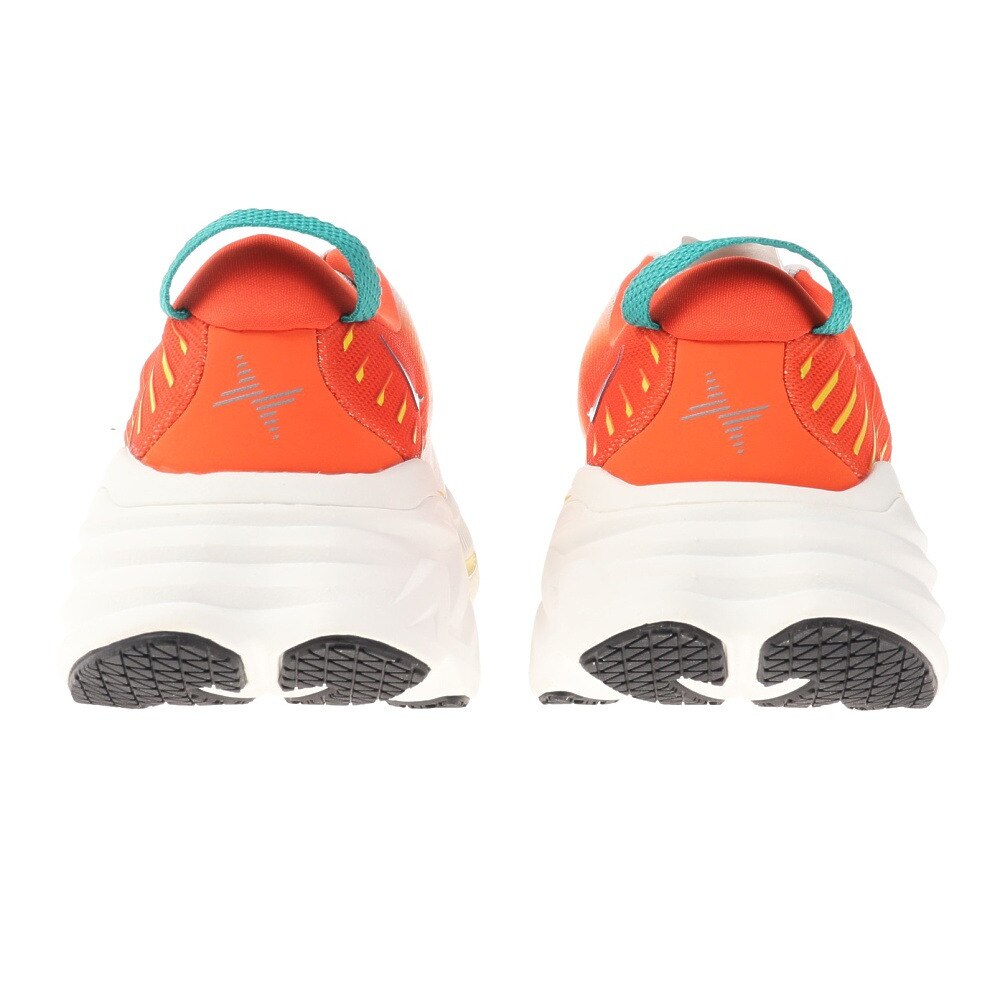 ホカ（HOKA）（メンズ）ランニングシューズ ボンダイX レギュラー ホワイト オレンジ 1113512-BDBF スニーカー トレーニング ジョギング ロード 軽量