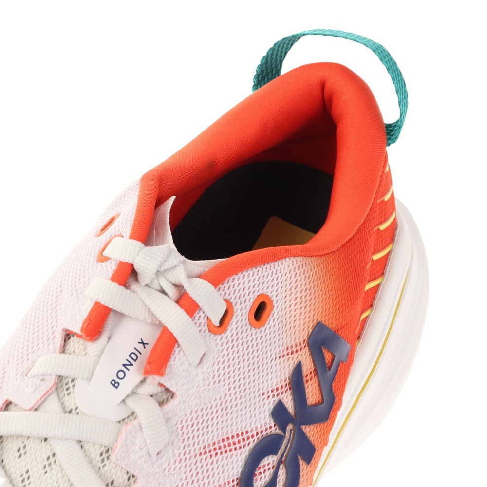 ホカ（HOKA）（メンズ）ランニングシューズ ボンダイX レギュラー ホワイト オレンジ 1113512-BDBF スニーカー トレーニング ジョギング ロード 軽量