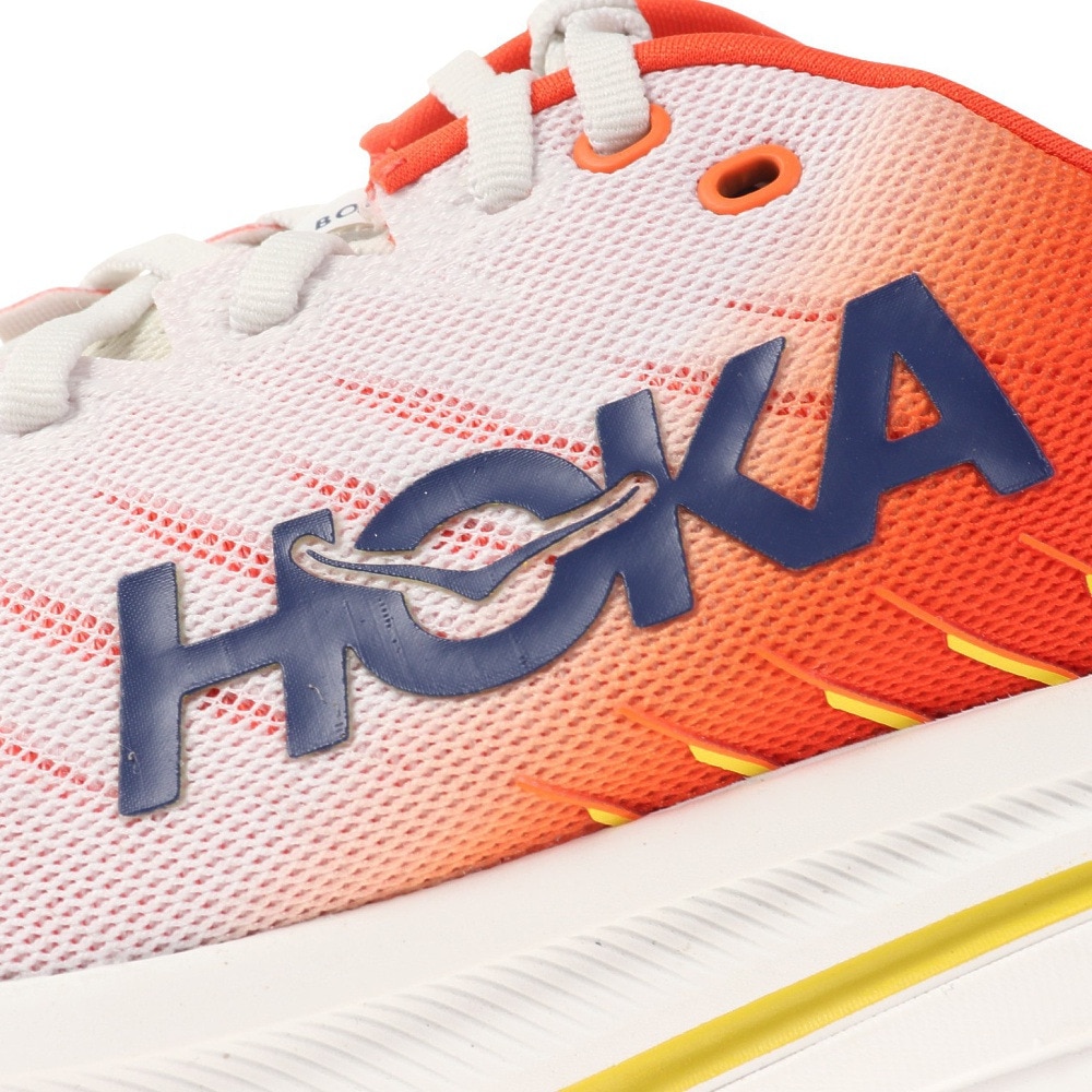 ホカ（HOKA）（メンズ）ランニングシューズ ボンダイX レギュラー ホワイト オレンジ 1113512-BDBF スニーカー トレーニング ジョギング ロード 軽量