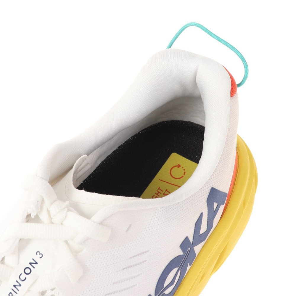 ホカ（HOKA）（メンズ）ランニングシューズ リンコン3 レギュラー ホワイト イエロー 1119395-WEGG スニーカー トレーニング ジョギング 軽量 クッション