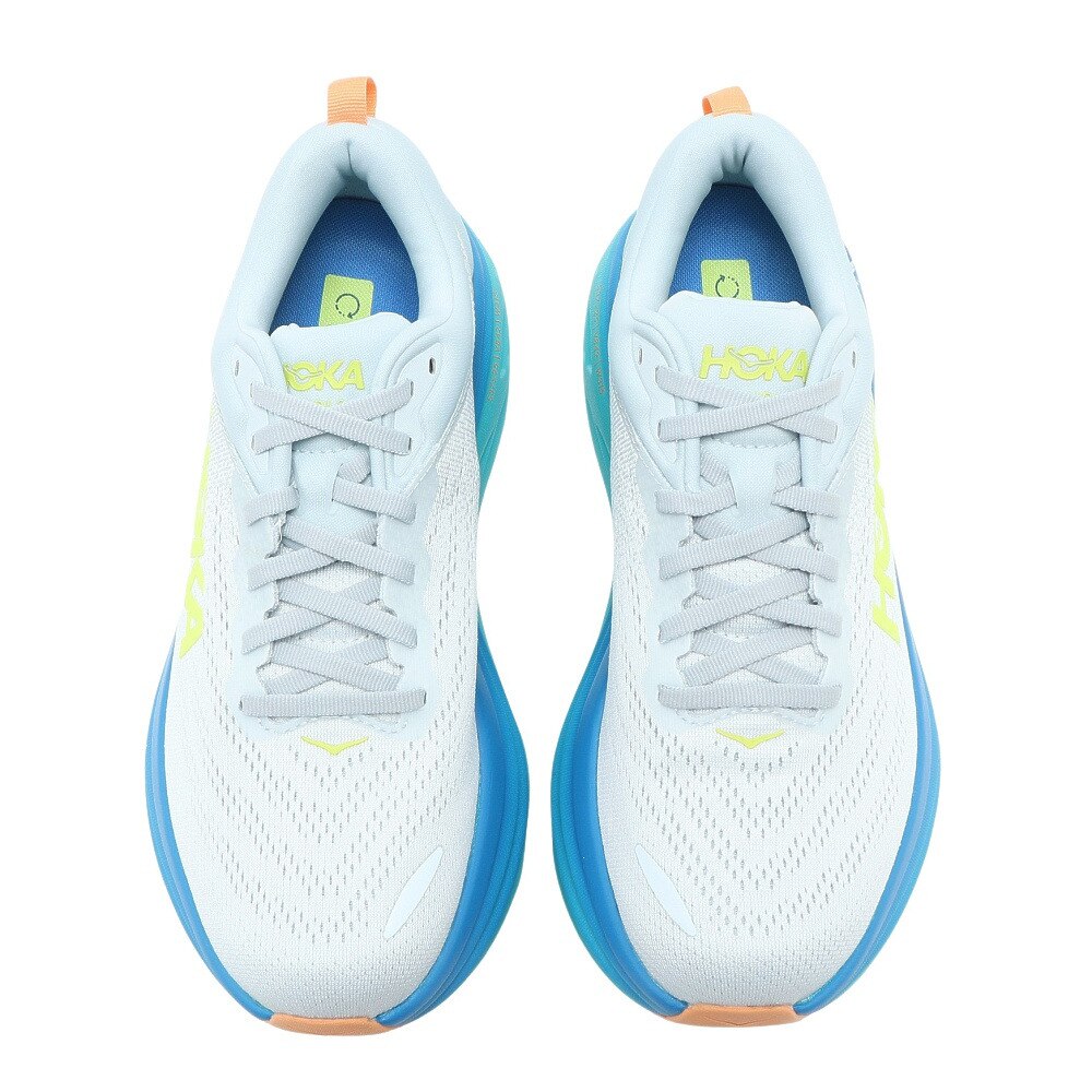 ホカ（HOKA）（メンズ）ランニングシューズ ボンダイ 8 BONDI 8 レギュラー グレー グリーン 1123202-IFBOB スニーカー トレーニング ジョギング 軽量
