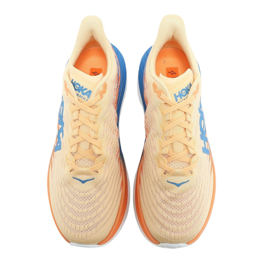 ホカ（HOKA）（メンズ）ランニングシューズ マッハ 5 MACH 5 レギュラー オレンジ ブルー 1127893-IVOR スニーカー トレーニング レース 厚底 軽量 部活