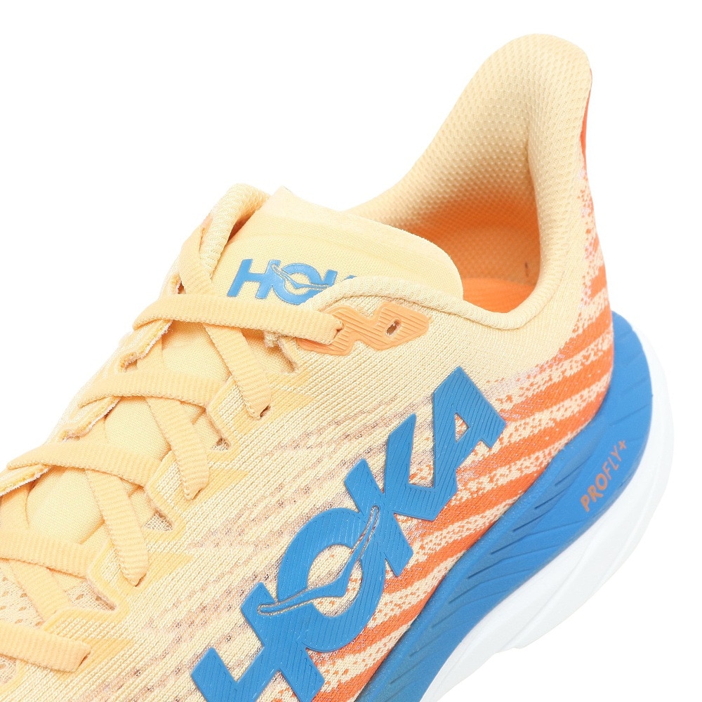 ホカ（HOKA）（メンズ）ランニングシューズ マッハ 5 MACH 5 レギュラー オレンジ ブルー 1127893-IVOR スニーカー トレーニング レース 厚底 軽量 部活
