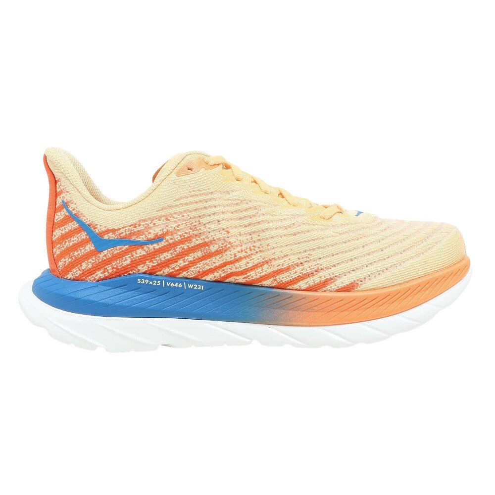 ホカ（HOKA）（メンズ）ランニングシューズ マッハ 5 MACH 5 レギュラー オレンジ ブルー 1127893-IVOR スニーカー トレーニング レース 厚底 軽量 部活