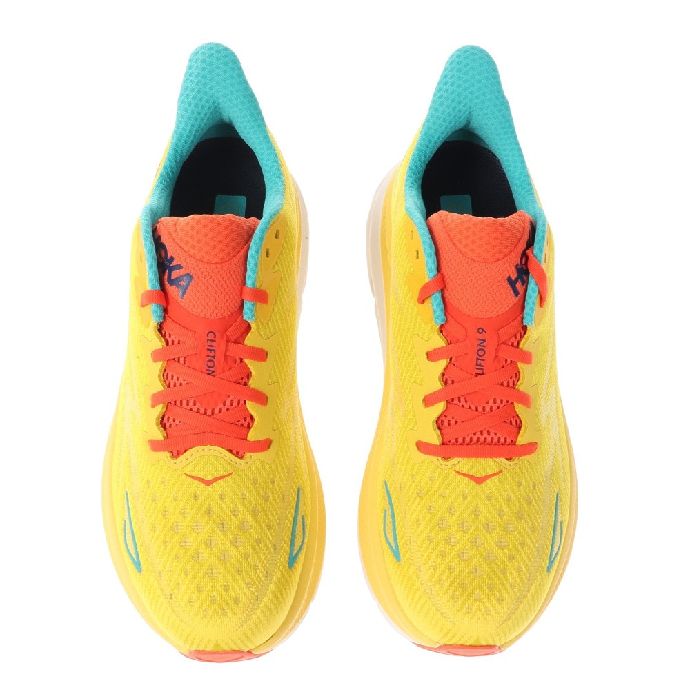 ホカ（HOKA）（メンズ）ランニングシューズ クリフトン 9 レギュラー イエロー オレンジ 1127895-PFMZ スニーカー トレーニング ジョギング ロード 厚底