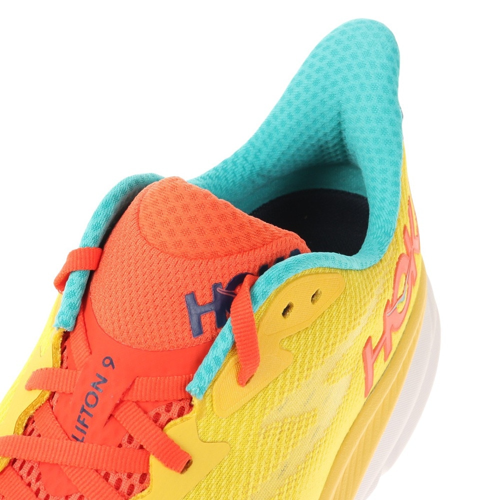 ホカ（HOKA）（メンズ）ランニングシューズ クリフトン 9 イエロー オレンジ 1127895-PFMZ スニーカー トレーニング ジョギング ロード 厚底