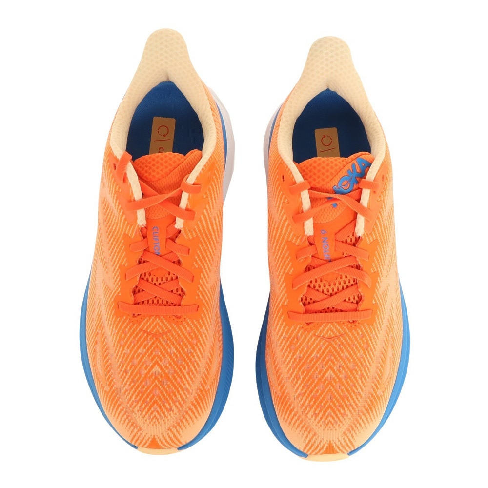 ホカ（HOKA）（メンズ）ランニングシューズ Clifton 9 Wide クリフトン9 ワイド オレンジ 1132210-VOIM スニーカー  トレーニング ジョギング