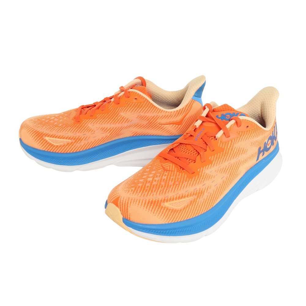 ホカ（HOKA）（メンズ）ランニングシューズ Clifton 9 Wide クリフトン9 ワイド オレンジ 1132210-VOIM スニーカー  トレーニング ジョギング