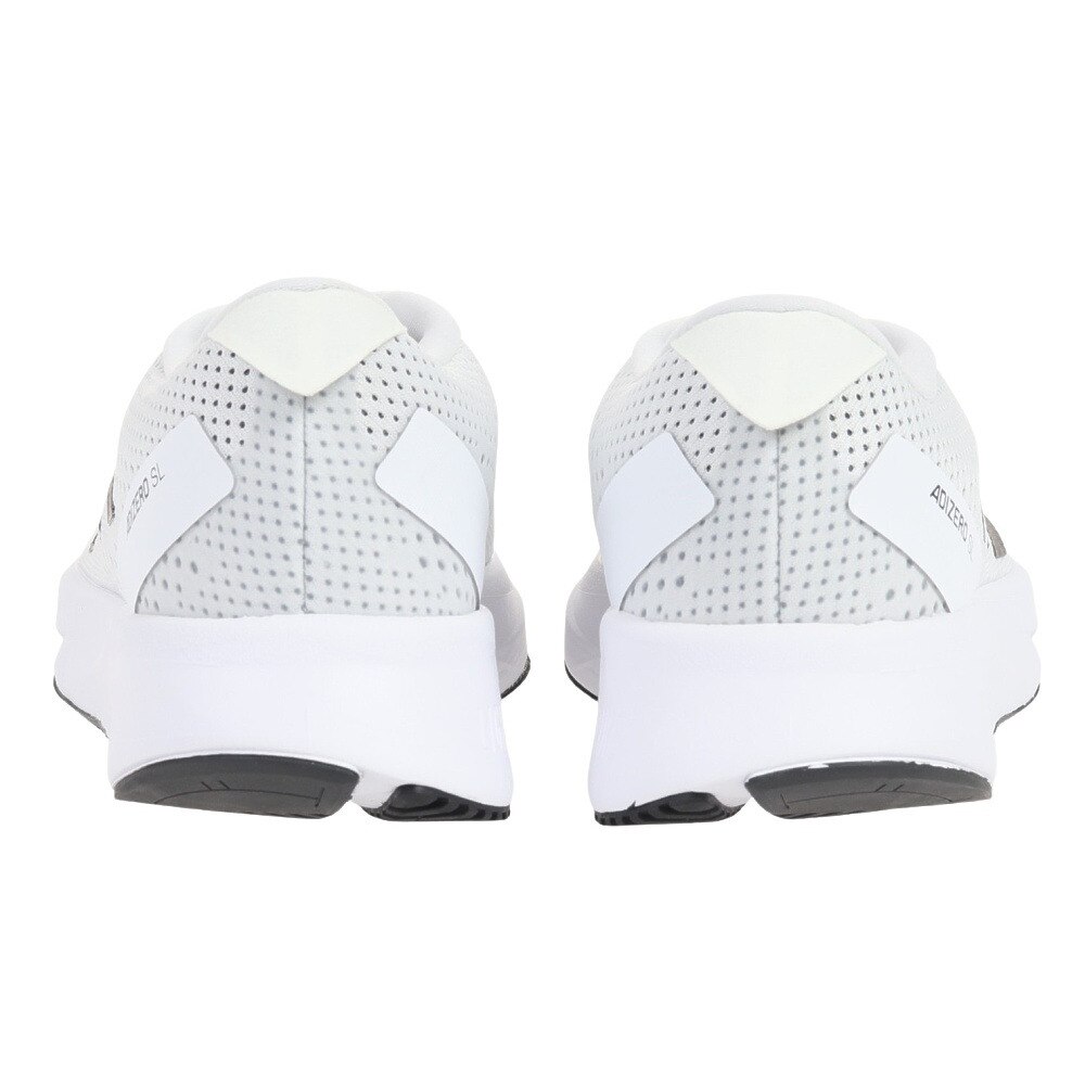 アディダス（adidas）（メンズ）ランニングシューズ アディゼロ SL ホワイト ブラック HQ1352 スニーカー ジョギング レーストレーニング クッション 軽量