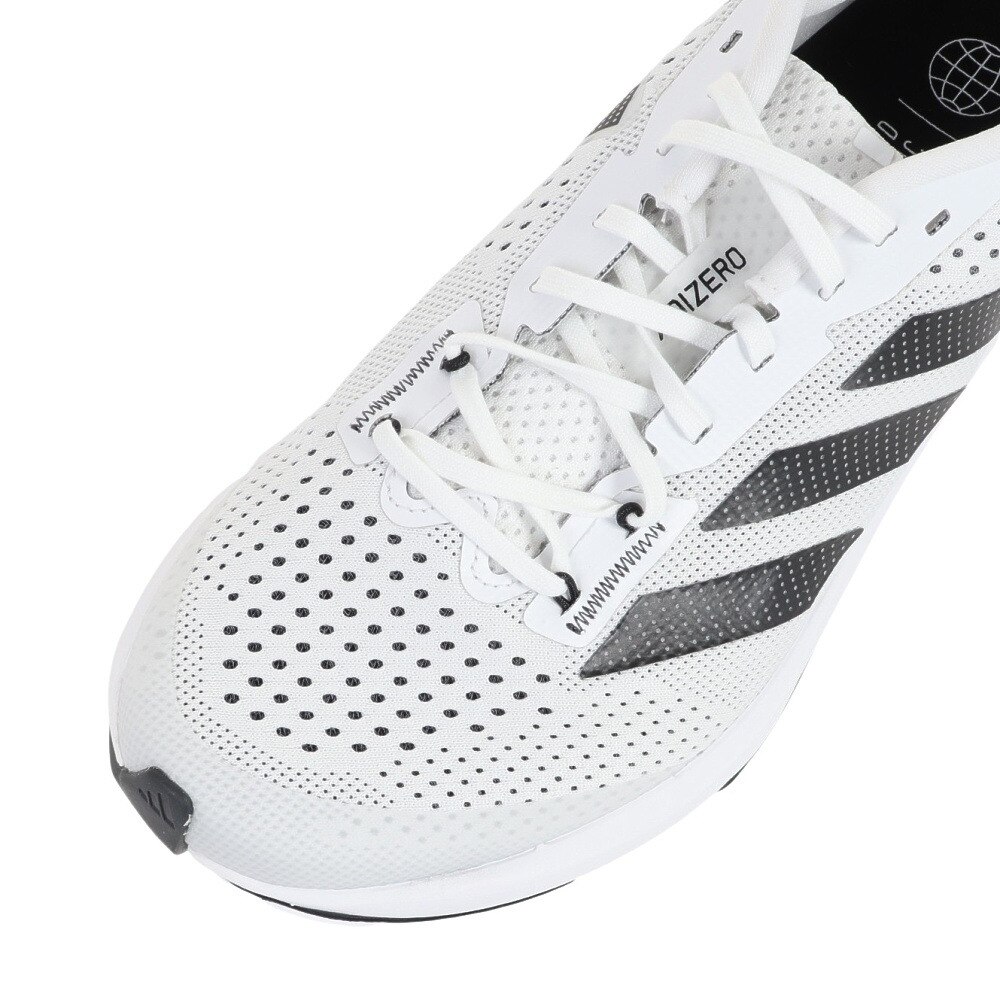 アディダス（adidas）（メンズ）ランニングシューズ アディゼロ SL ホワイト ブラック HQ1352 スニーカー ジョギング レーストレーニング クッション 軽量