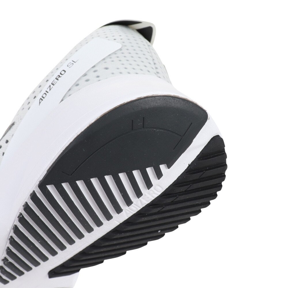 アディダス（adidas）（メンズ）ランニングシューズ アディゼロ SL ホワイト ブラック HQ1352 スニーカー ジョギング レーストレーニング クッション 軽量