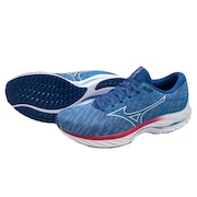 ミズノ（MIZUNO）（メンズ）ランニングシューズ ウエーブライダー26 ブルー J1GC220355 スニーカー ジョギング トレーニング 厚底 プレート 