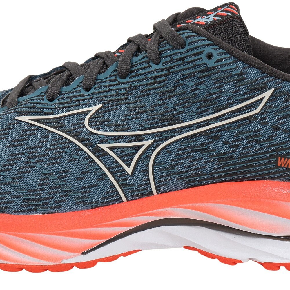 ミズノ（MIZUNO）（メンズ）ランニングシューズ ウエーブライダー26 SW ブルー グレー J1GC220451 スニーカー ジョギング トレーニング 幅広 クッション