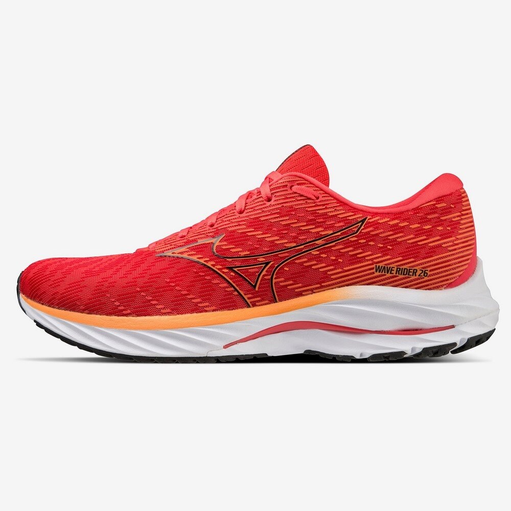 ミズノ（MIZUNO）（メンズ）ランニングシューズ ウエーブライダー26 SW レッド ブラック J1GC220457 スニーカー ジョキング トレーニング 厚底 プレート